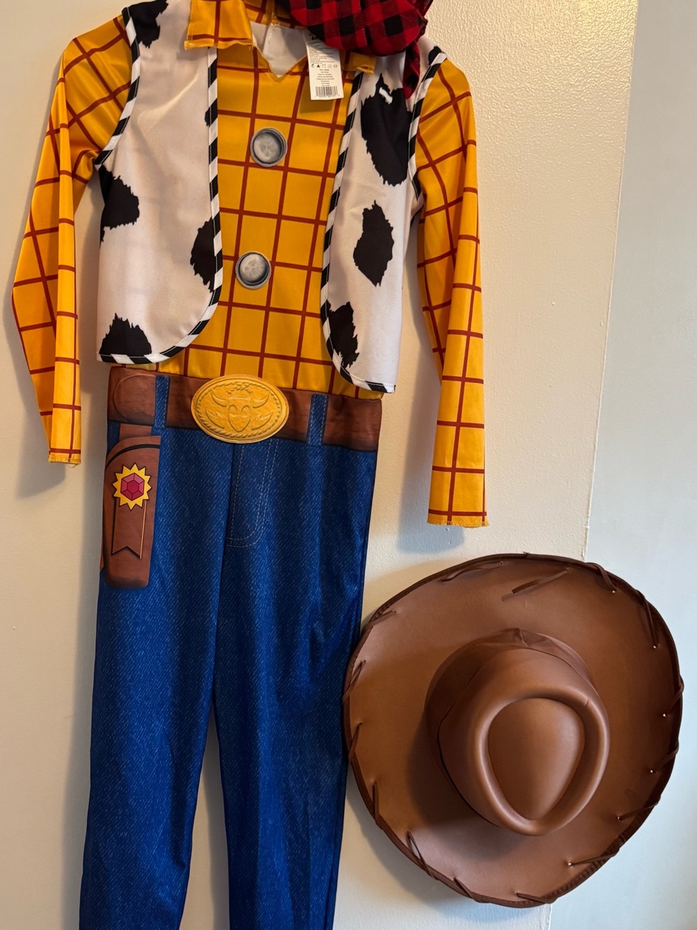 Woody Kids Costume - Yellow Plaid & Blue Denim Look